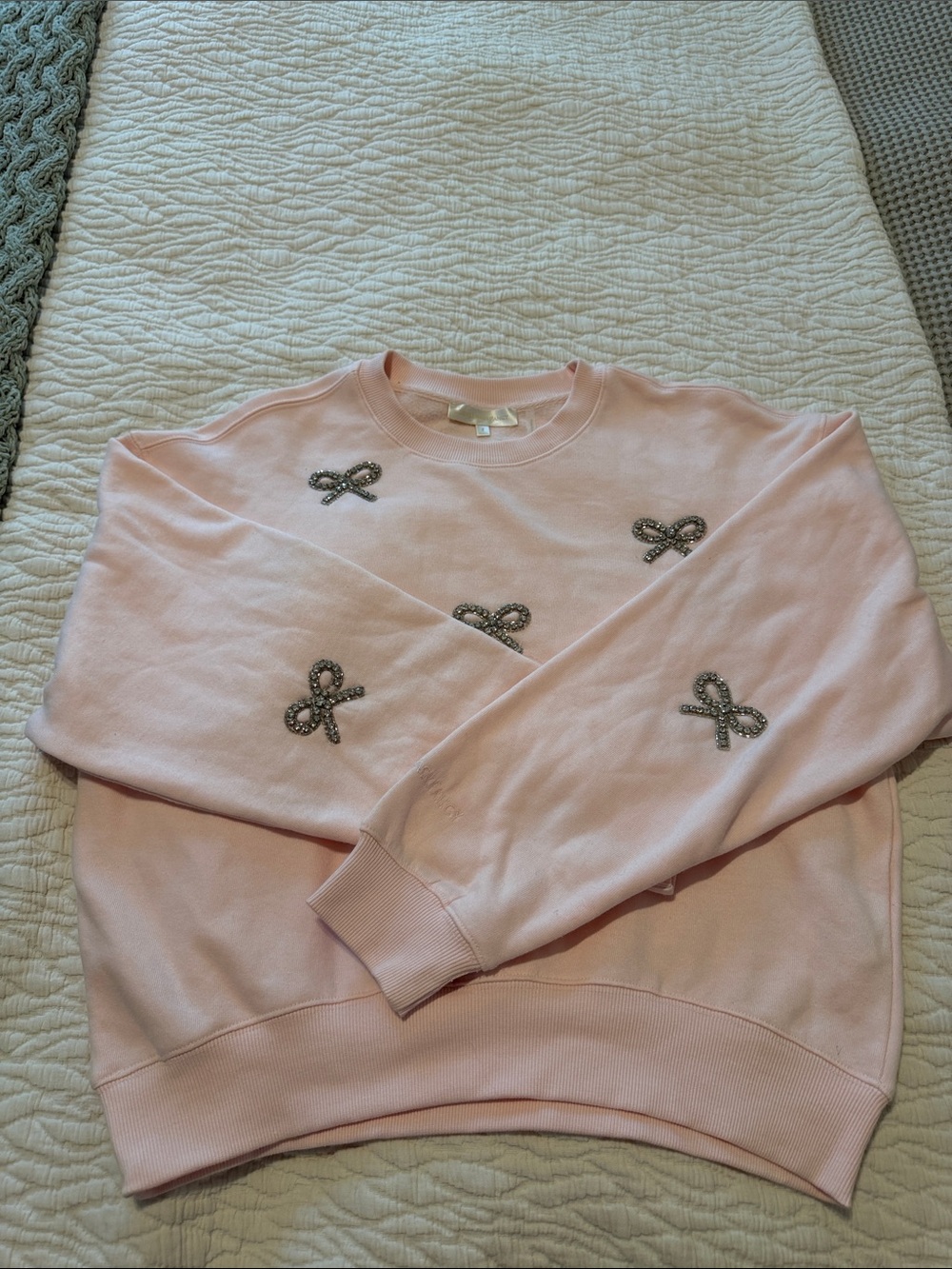Pink Bow Embroidered Cozy Pajama Set - Picture 2 of 5